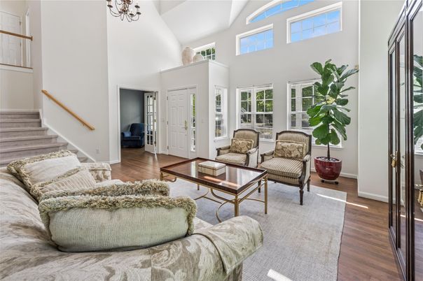 Chandelier, Interior, Living room, Wood Texture Flooring