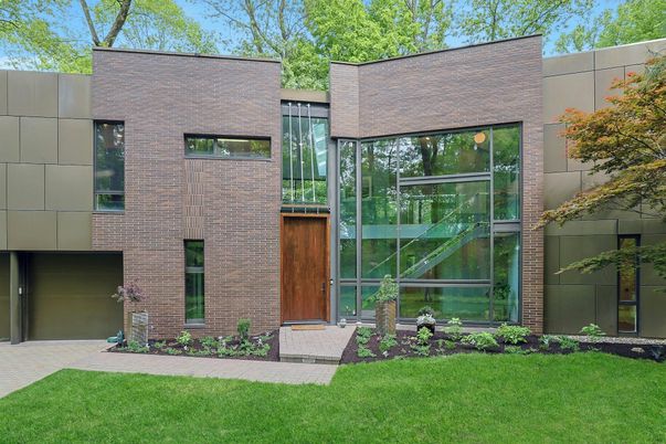 Exterior, Facade, Brick Facade, Modern