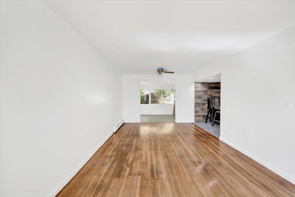 Empty room, Interior, Stone Walls, Wood Texture Flooring