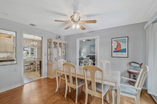 Chandelier, Dining room, Interior, Wood Texture Flooring