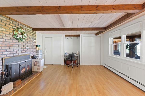 Fireplace, Interior, Stone Walls, Wooden Beams, Wood Texture Flooring