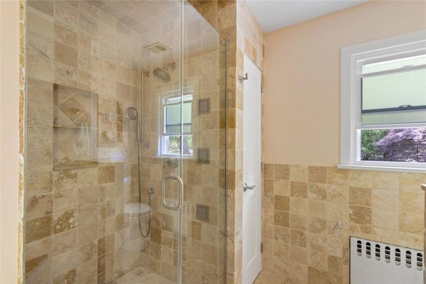 Bathroom, Glass Shower, Interior, Stone Walls