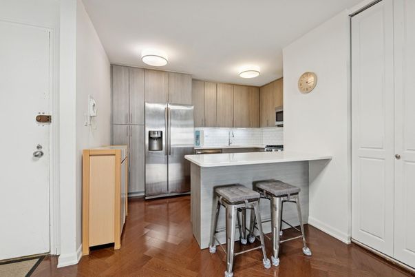 Interior, Kitchen, Stainless Steel Appliances, Wood Texture Flooring