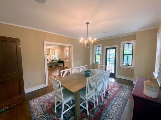 Chandelier, Dining room, Interior, Wood Texture Flooring