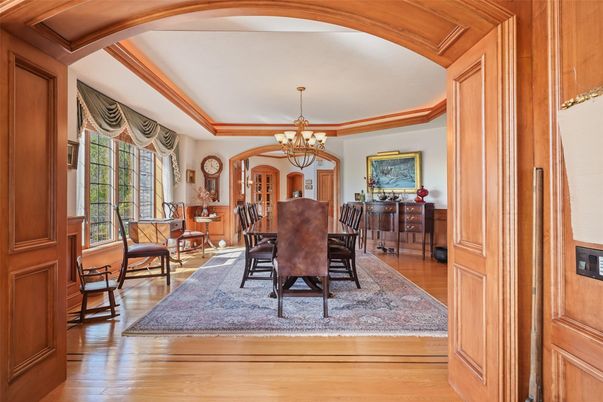 Chandelier, Dining room, Interior, Wood Texture Flooring