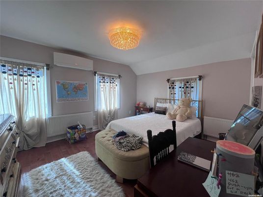 Bedroom, Chandelier, Interior, Wood Texture Flooring