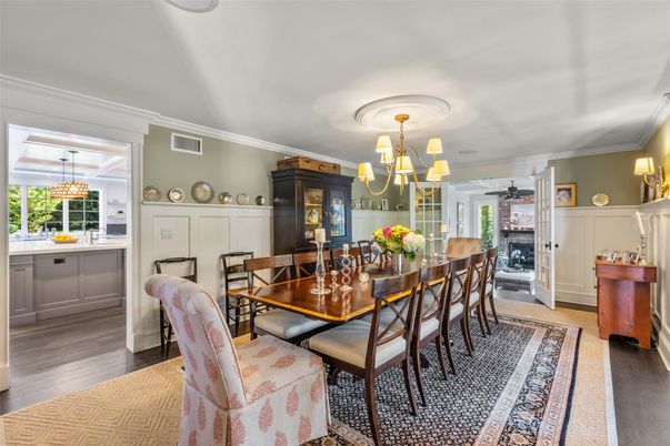 Chandelier, Dining room, Interior, Wood Texture Flooring