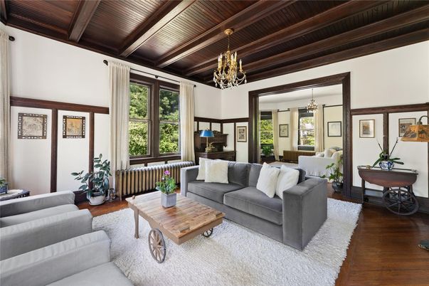 Chandelier, Interior, Living room, Wooden Beams, Wooden Ceilings, Wood Texture Flooring