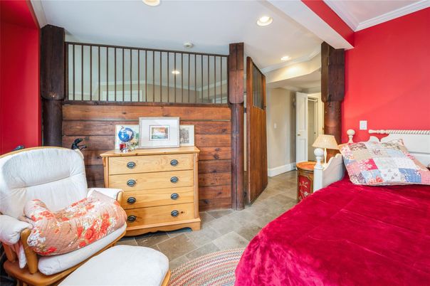 Bedroom, Interior, Recessed Lighting, Wooden Walls