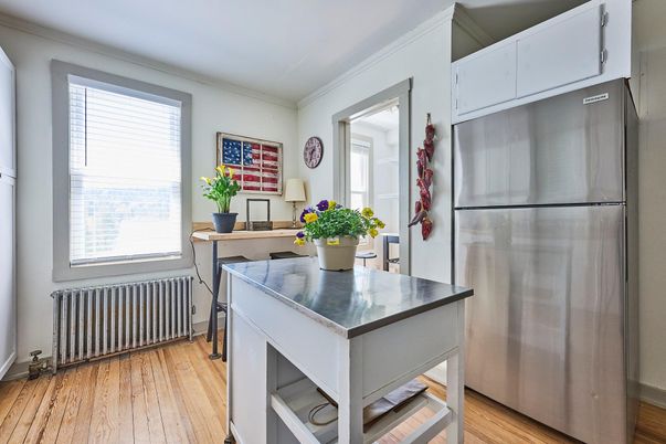 Interior, Kitchen, Stainless Steel Appliances, Wood Texture Flooring