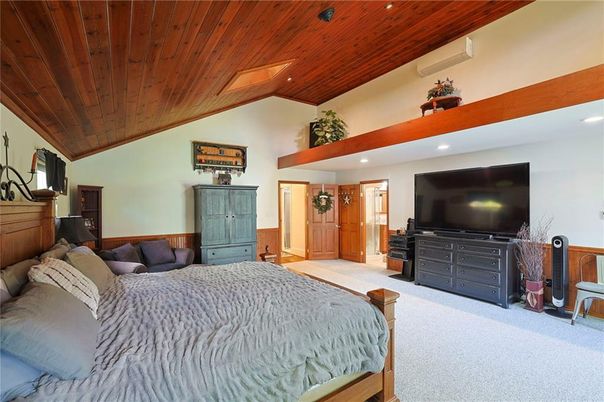 Bedroom, Interior, Recessed Lighting, Wooden Beams, Wooden Ceilings