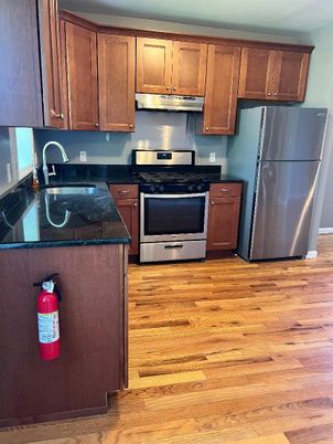 Interior, Kitchen, Stainless Steel Appliances, Wood Texture Flooring