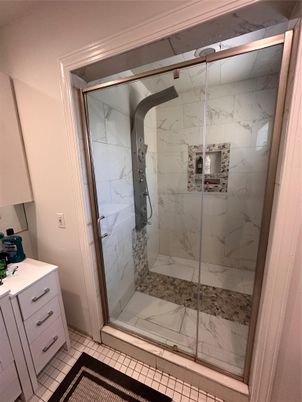 Bathroom, Glass Shower, Interior, Marble Walls