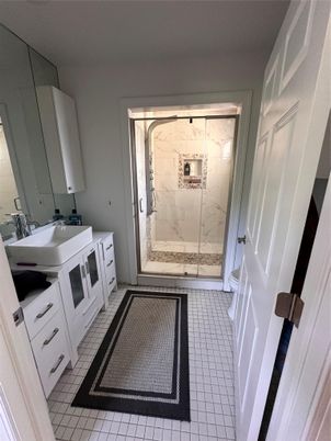 Bathroom, Glass Shower, Interior, Marble Walls