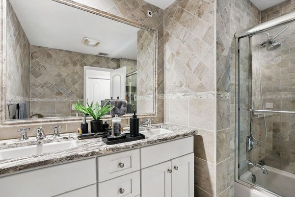 Bathroom, Dual Sink Vanities, Glass Shower, Interior