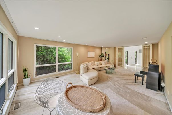 Interior, Living room, Piano, Recessed Lighting, Wood Texture Flooring