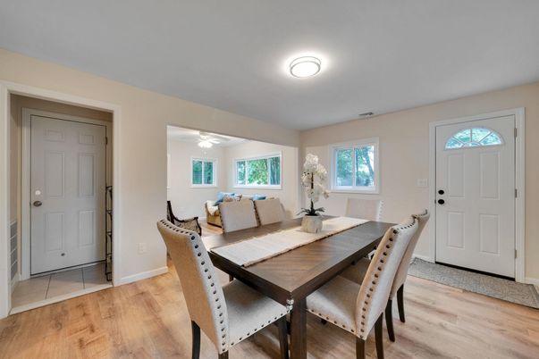 Dining room, Interior, Wood Texture Flooring