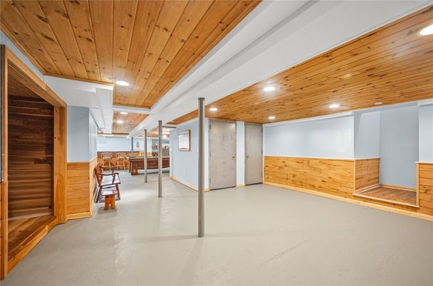 Empty room, Interior, Recessed Lighting, Wooden Ceilings, Wooden Walls