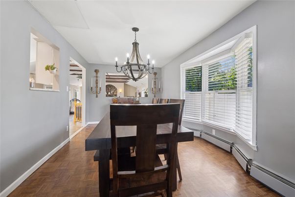 Chandelier, Dining room, Interior, Wood Texture Flooring