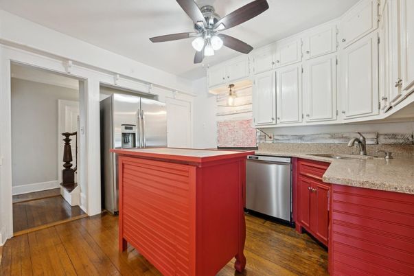 Interior, Kitchen, Stainless Steel Appliances, Wood Texture Flooring