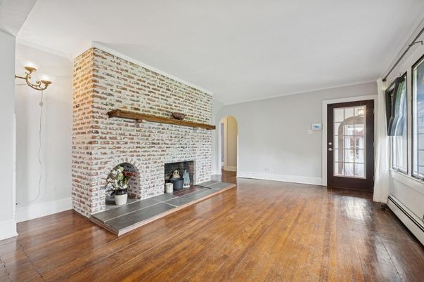 Fireplace, Interior, Wood Texture Flooring