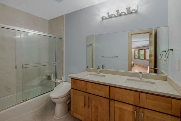 Bathroom, Dual Sink Vanities, Glass Shower, Interior