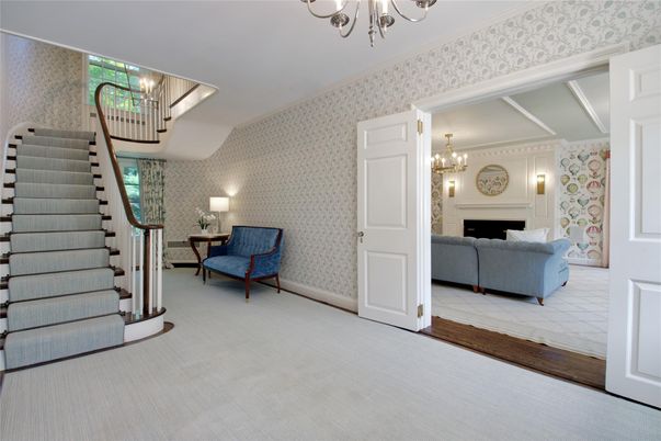 Chandelier, Fireplace, Interior, Living room