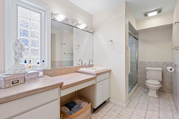 Bathroom, Dual Sink Vanities, Glass Shower, Interior