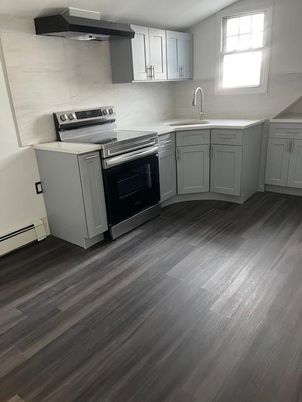 Interior, Kitchen, Marble Walls, Wood Texture Flooring