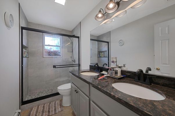 Bathroom, Dual Sink Vanities, Glass Shower, Interior