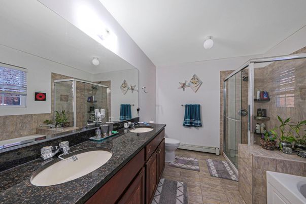 Bathroom, Dual Sink Vanities, Glass Shower, Interior
