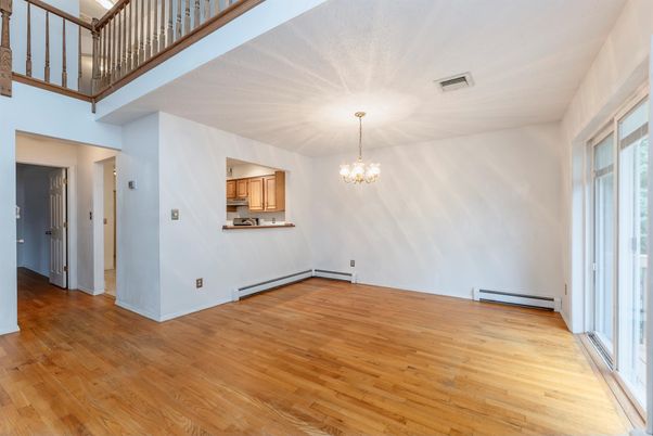 Chandelier, Empty room, Interior, Wood Texture Flooring