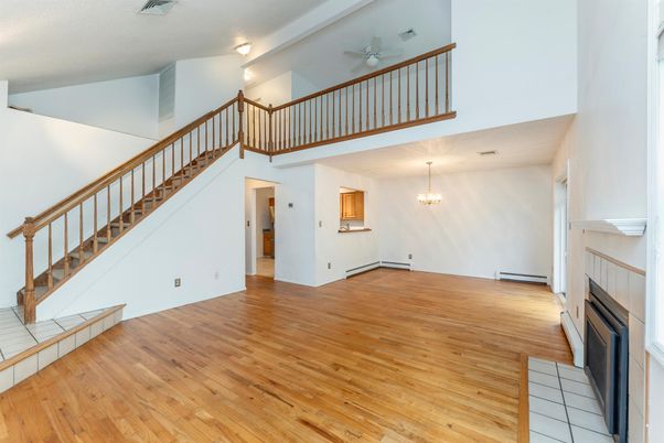 Chandelier, Fireplace, Interior, Wood Texture Flooring