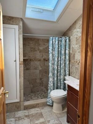 Bathroom, Glass Shower, Interior, Stone Walls