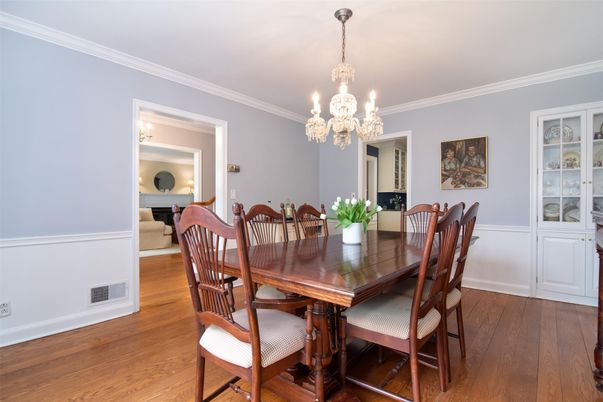 Chandelier, Dining room, Interior, Wood Texture Flooring