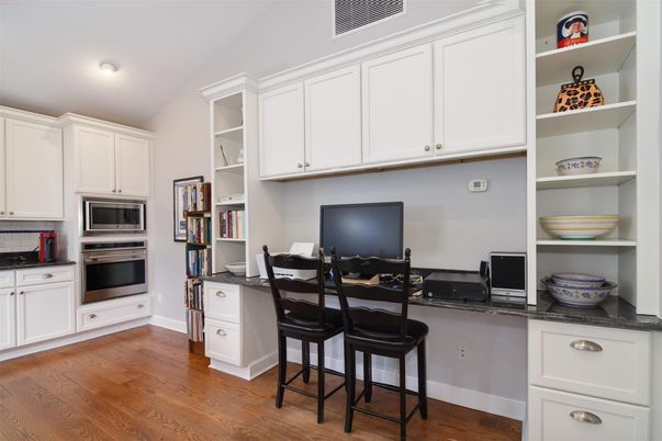 Home Office, Interior, Kitchen, Recessed Lighting, Wood Texture Flooring