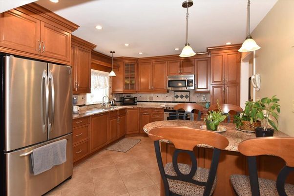 Interior, Kitchen, Pendant Lights, Recessed Lighting, Stainless Steel Appliances