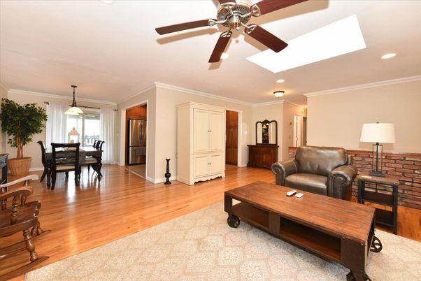 Dining room, Interior, Pendant Lights, Recessed Lighting, Wood Texture Flooring