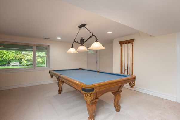 Billiard Table, Chandelier, Game Room, Interior, Pendant Lights, Recessed Lighting