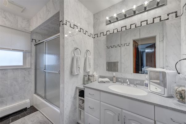 Bathroom, Glass Shower, Interior, Marble Walls