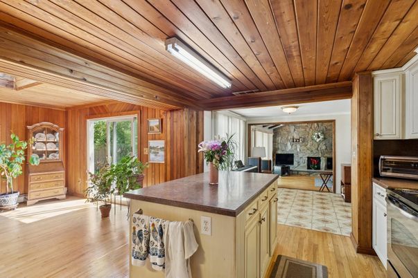 Fireplace, Interior, Kitchen, Wooden Ceilings, Wood Texture Flooring, Wooden Walls