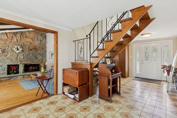 Fireplace, Interior, Stone Walls, Wood Texture Flooring