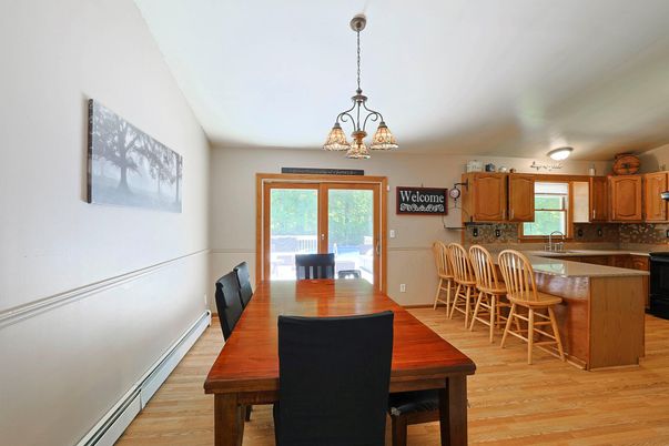 Chandelier, Dining room, Interior, Kitchen, Wood Texture Flooring