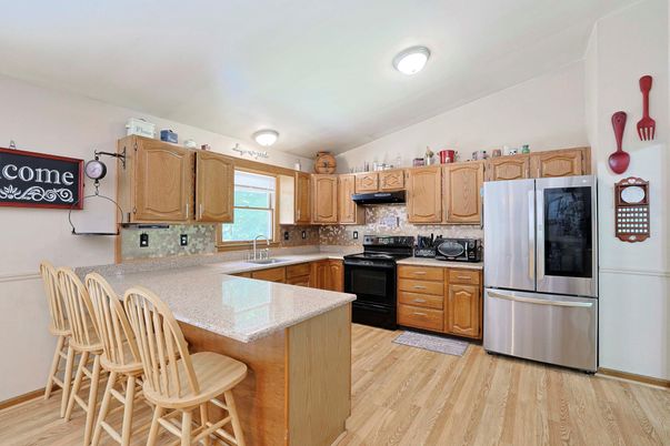 Interior, Kitchen, Wood Texture Flooring