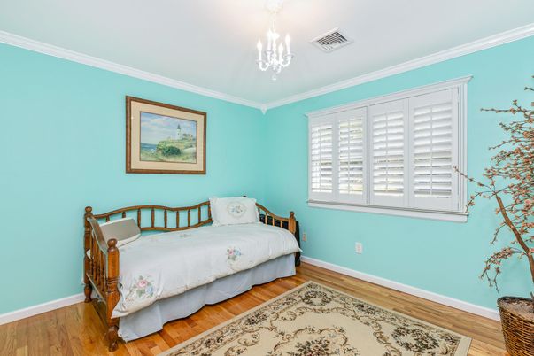 Bedroom, Chandelier, Interior, Wood Texture Flooring