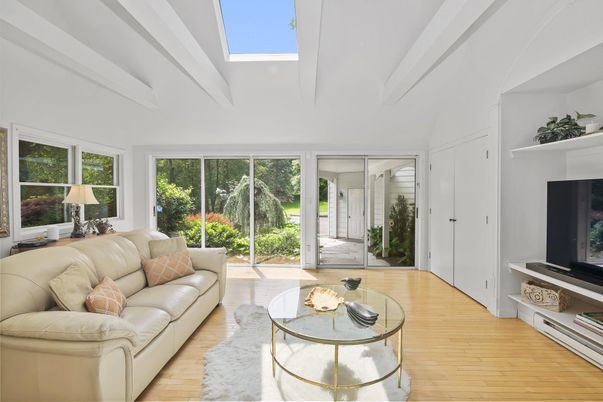 Fireplace, Interior, Living room, Sun Room, Wood Texture Flooring
