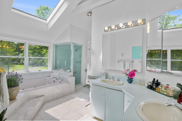 Bathroom, Dual Sink Vanities, Glass Shower, Interior