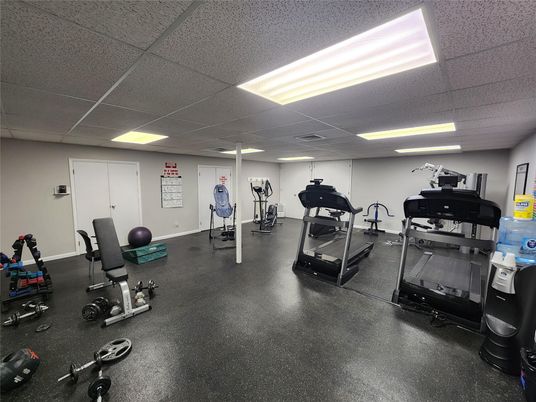 Fitness Equipment, Gym, Interior, Recessed Lighting