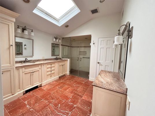Bathroom, Dual Sink Vanities, Glass Shower, Interior