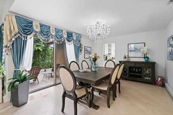 Chandelier, Dining room, Interior, Wood Texture Flooring